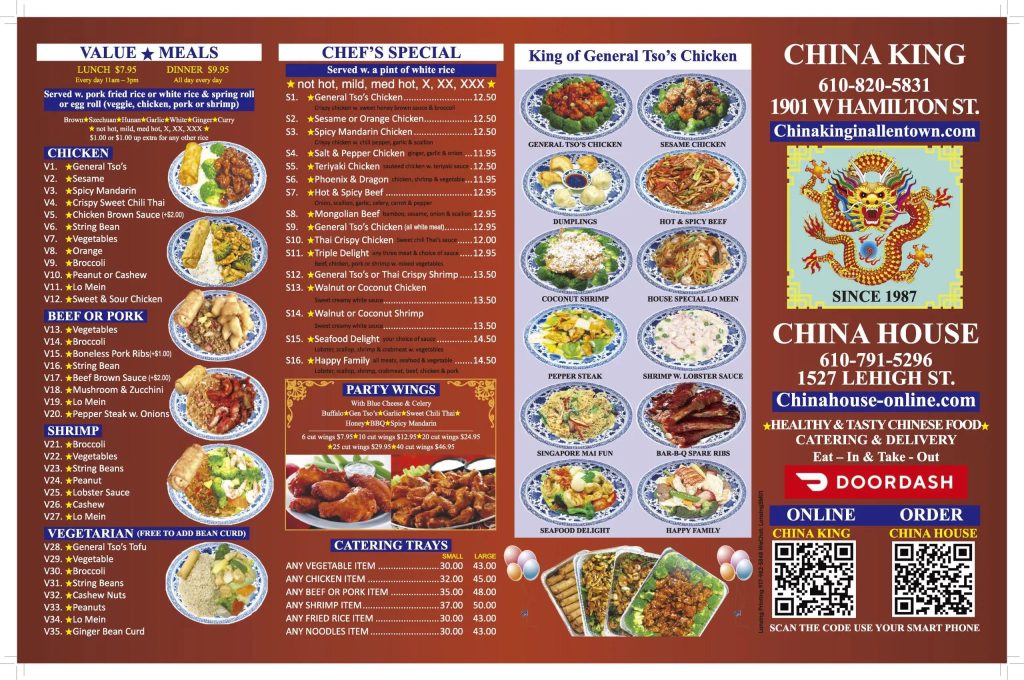 China King Menu 